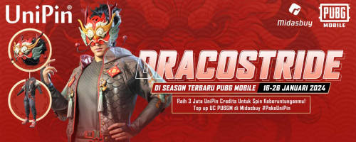 Miliki Dracostride di Season Terbaru PUBG Mobile – Spin Keberuntunganmu & Raih 3 Juta UniPin Credits!